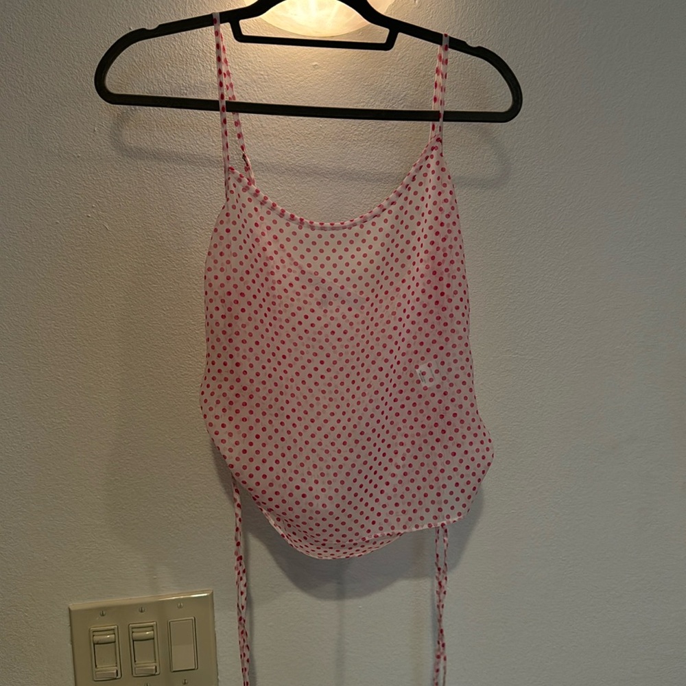 Lovers + Friends Pink Polka Dot Tank Top